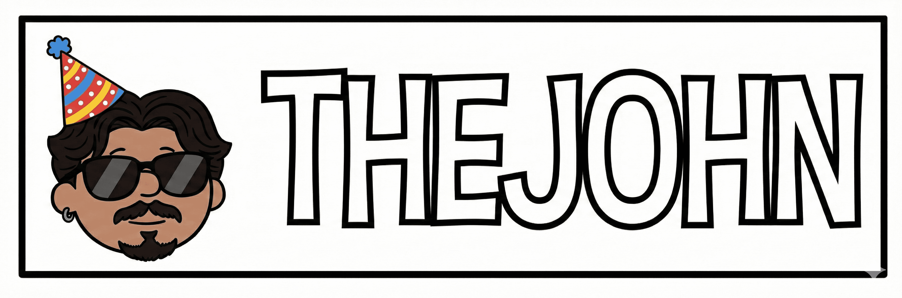 Logo TheJohn com chapéu de festa